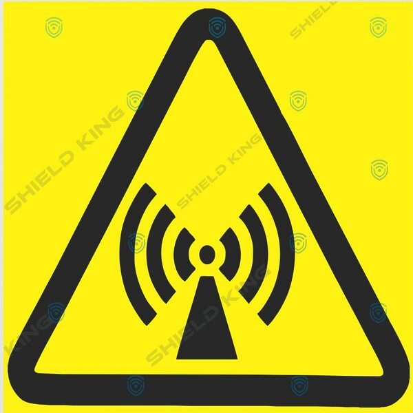 MERCS 9 - (Polyprop) - RF Warning Tri - 75 x 75 x 75mm