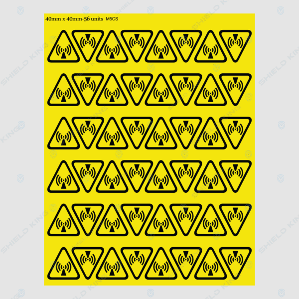 MERCS 5 - c (Self Adhesive) - RF warning tri, Telstra #2 - 40 x 40 x 40mm