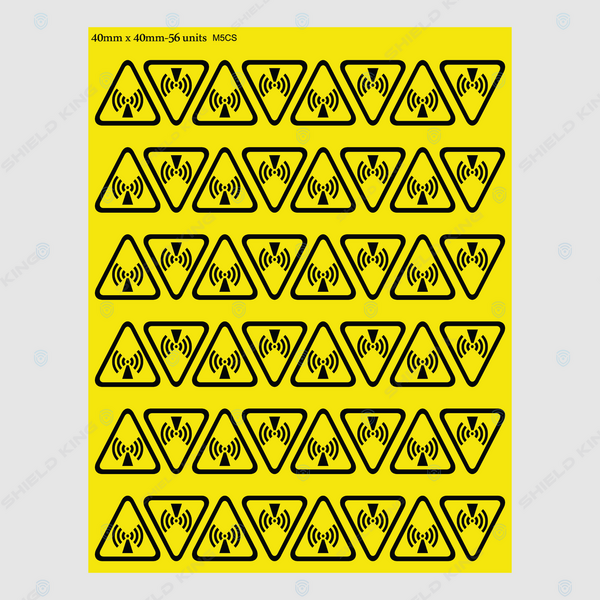 MERCS 5 - c (Self Adhesive) - RF warning tri, Telstra #2 - 40 x 40 x 40mm
