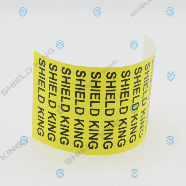 Vinyl Tag 50 x 150mm Coaxial cable -  Black on Yellow Vinyl