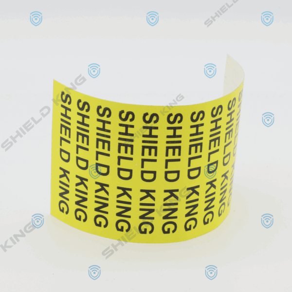 Vinyl Tag 50 x 150mm Coaxial cable -  Black on Yellow Vinyl