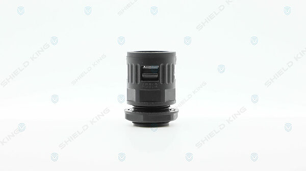 Straight Nylon gland to suit 21mm Black Nylon conduit - Thread Size 20mm