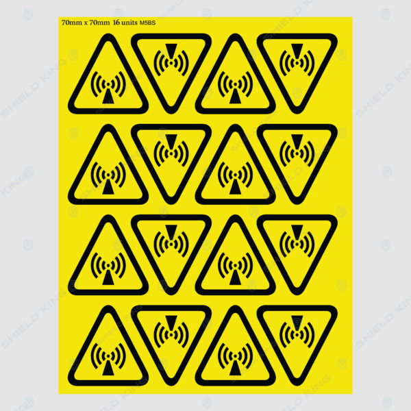 MERCS 5 - b (Self Adhesive) - RF warning tri, Telstra #2 - 75 x 75 x 75mm