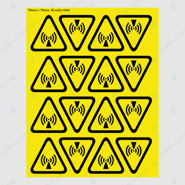 MERCS 5 - b (Self Adhesive) - RF warning tri, Telstra #2 - 75 x 75 x 75mm