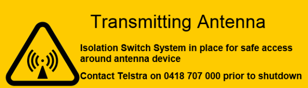 Telstra Sign 18 - Transmitting Antenna - 50 x 170mm - Metal