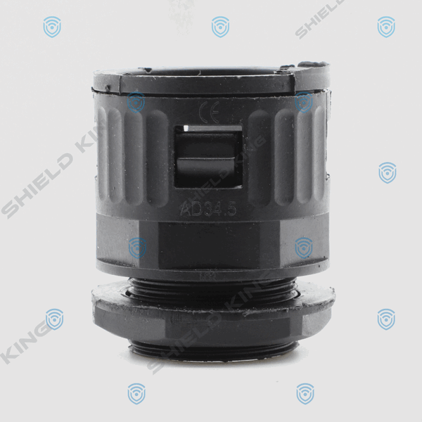 Straight Nylon gland to suit 34.5mm Black Nylon conduit - Thread Size 32mm