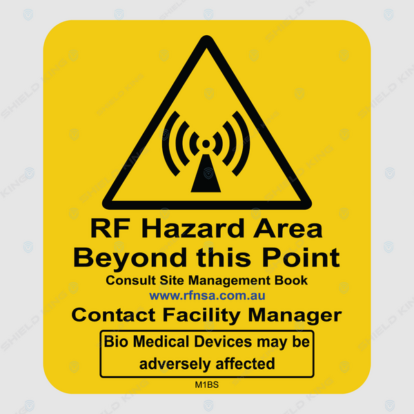 MERCS 1 - b (Self Adhesive) - RF Hazard Area Beyond this Point, Telstra#4 - 200 x 175mm