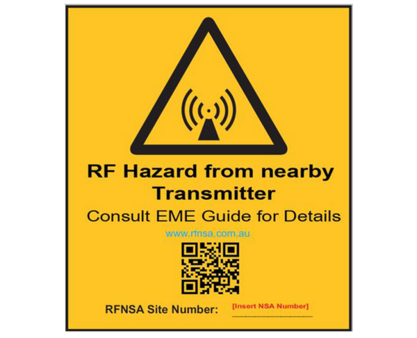 MERCS 20 - A (METAL) 200mm x 175mm - RF Hazard from nearby Transmitter