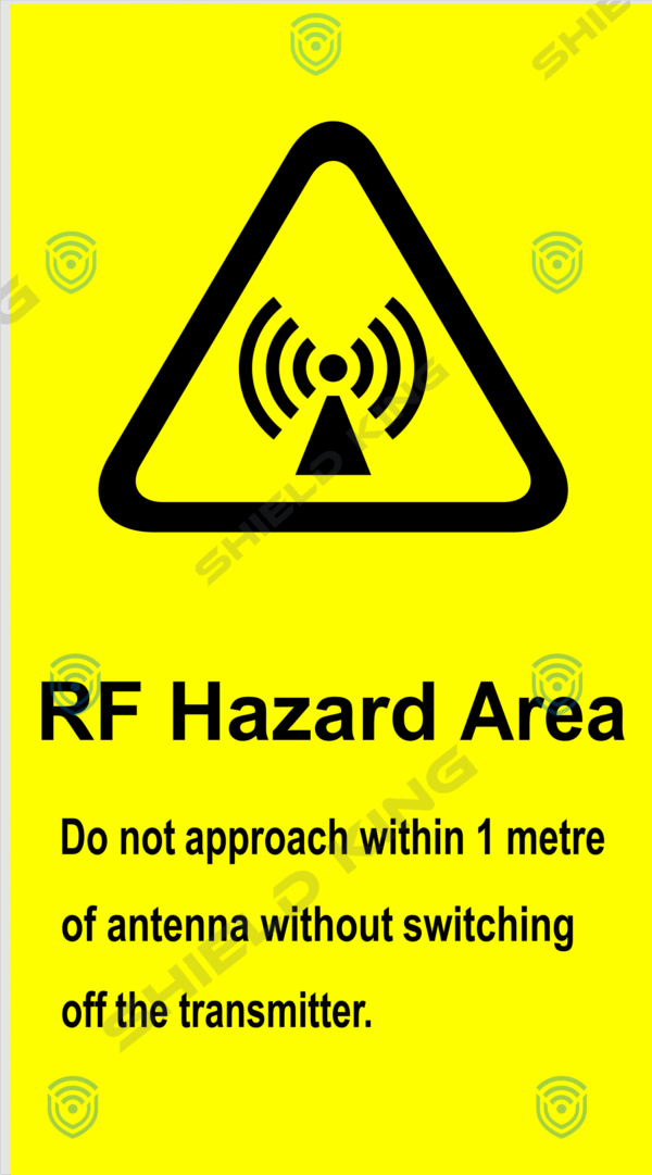 MERCS 8B - b (Metal) - RF Hazard Area - (1mtr) - 145 x 100mm