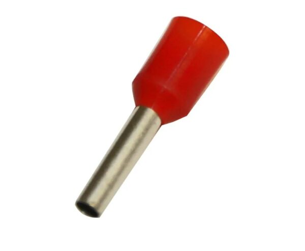 Bootlace Insulated Red 1.00mm2 -8mm Barrel (Pack of 100)