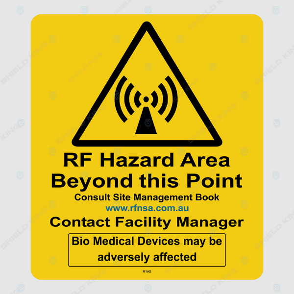 MERCS 1 - a (Self Adhesive) - RF Hazard Area Beyond this Point, Telstra#4 - 400 x 350mm