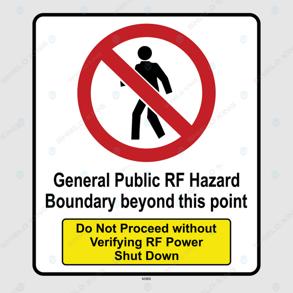 MERCS 3 - b (Self Adhesive) - General Public RF Hazard, Telstra #7 - 200 x 175mm