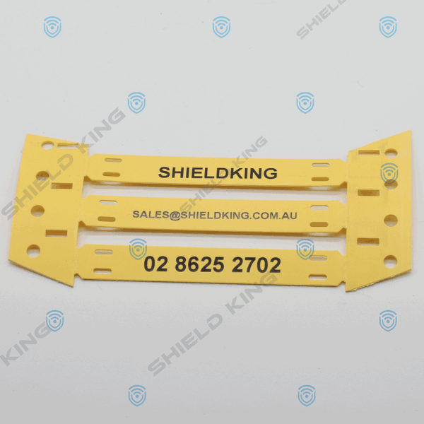 Yellow Vinyl marker tags - 15mm x 75mm with cable tie slots