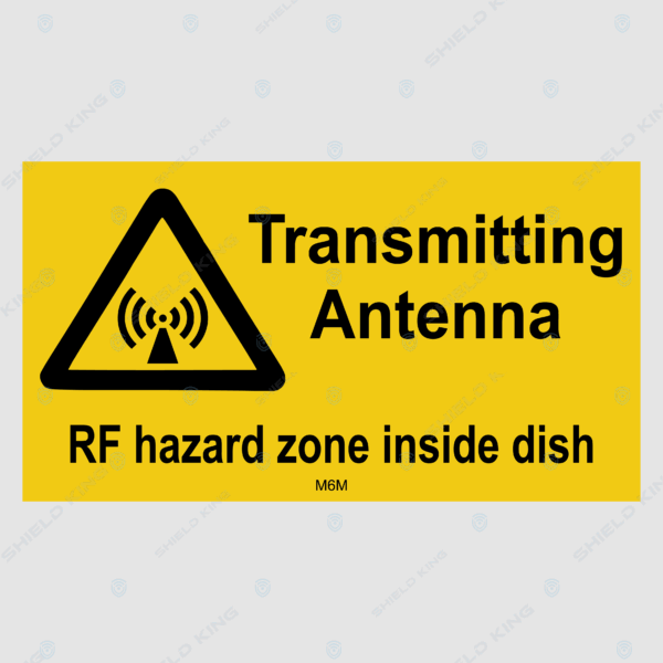 MERCS 6 - (Metal) - Transmitting Antenna RF Hazard zone inside dish, Telstra #11 - 200 x 110mm