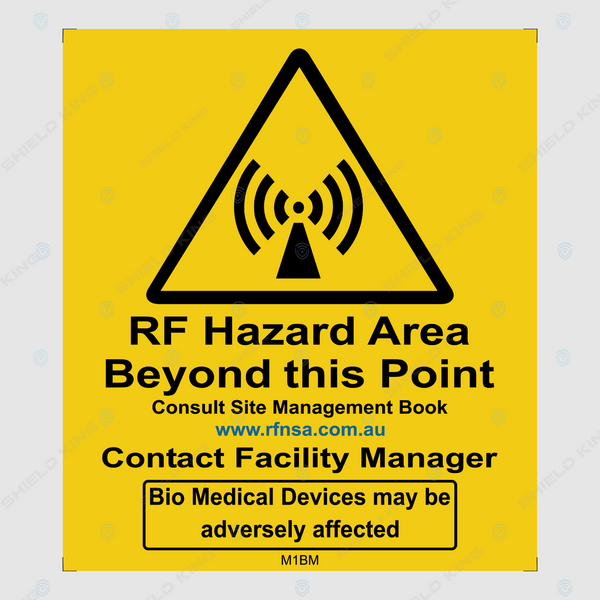 MERCS 1 - b (Metal) - RF Hazard Area Beyond this Point, Telstra#4 - 200 x 175mm