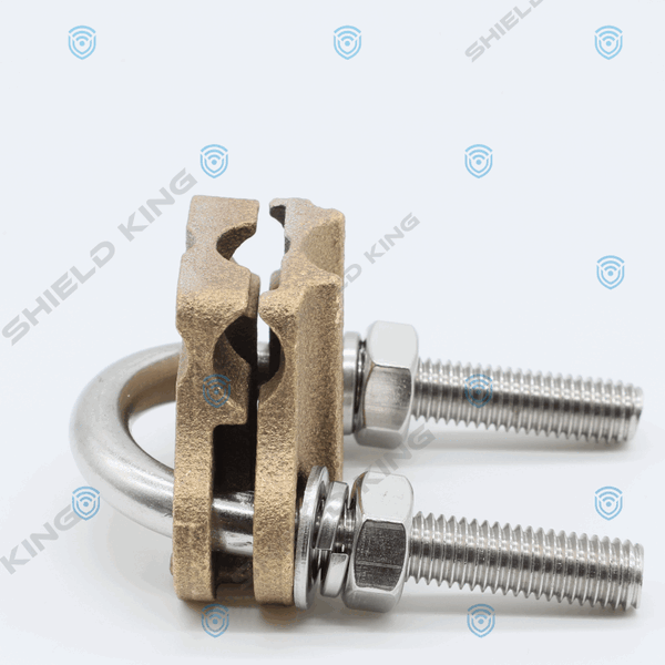 U-Bolt Rod Clamp to suit 14 - 17 mm rod & Tape 25mm x 3 mm or Cable 35 mm2 - 120 mm2